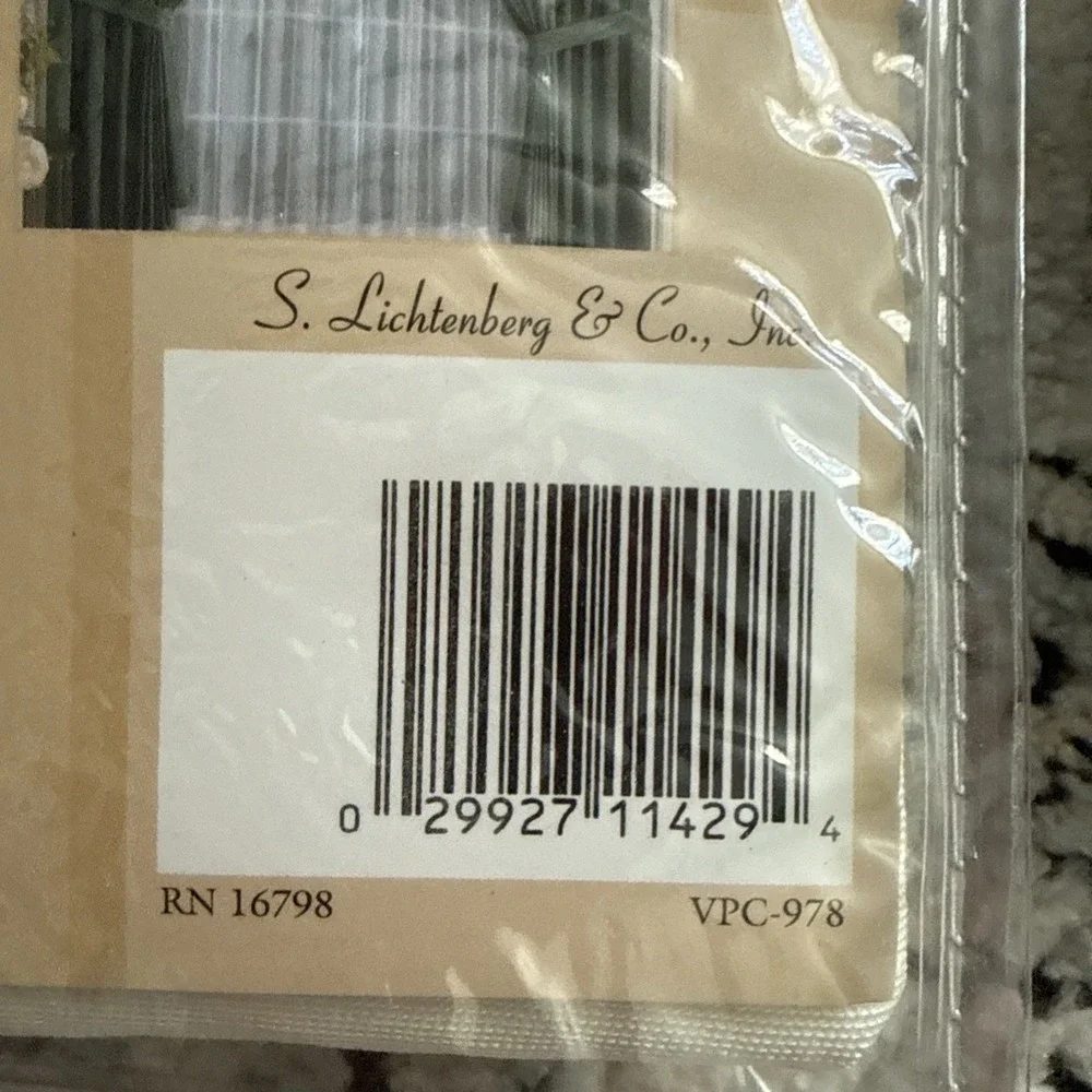 S. Lichtenberg Lot Ivory Window Curtain 90s- 2 Valance/Jabots 4 Panels Retro USA